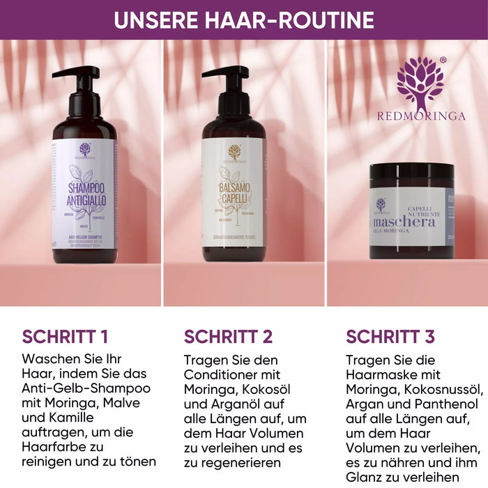 Anti Gelb Moringa Shampoo BIO und Naturliche Routine