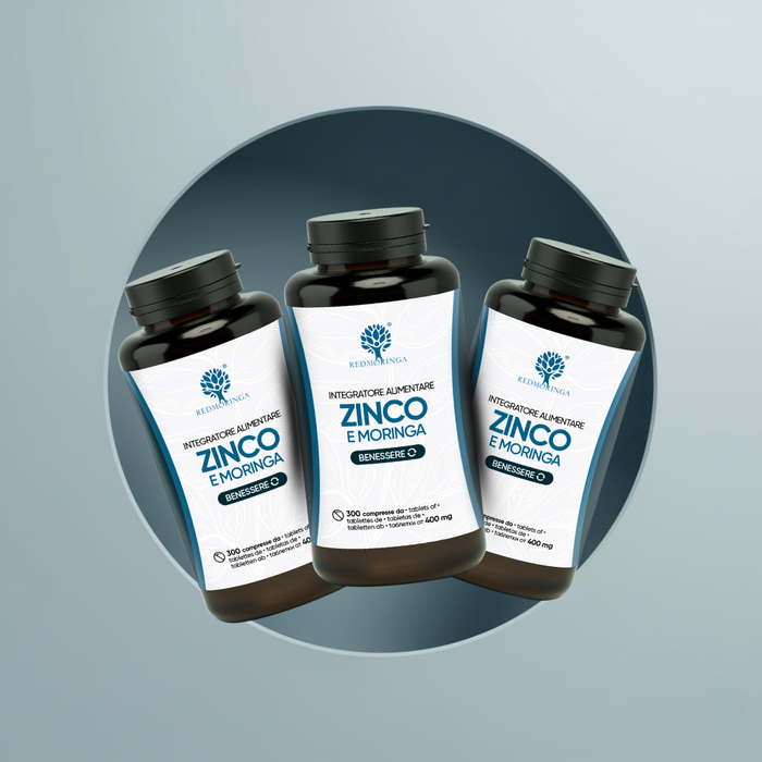 Compléments alimentaires Zinc et Moringa Bio - Utiles contre l'acné, pour renforcer les ongles et les os