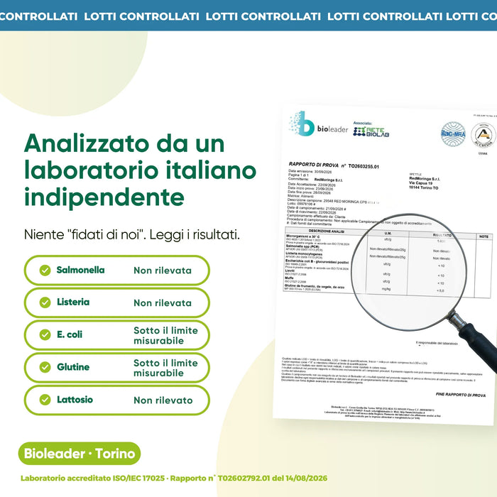 Analyse de laboratoire indépendante : salmonelles, listeria, gluten, lactose