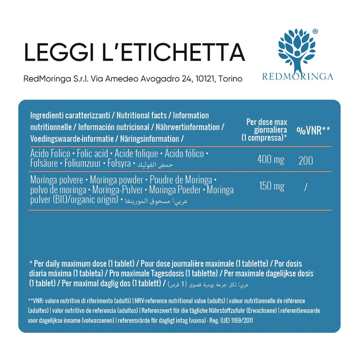 Étiquette Acide folique et Moringa