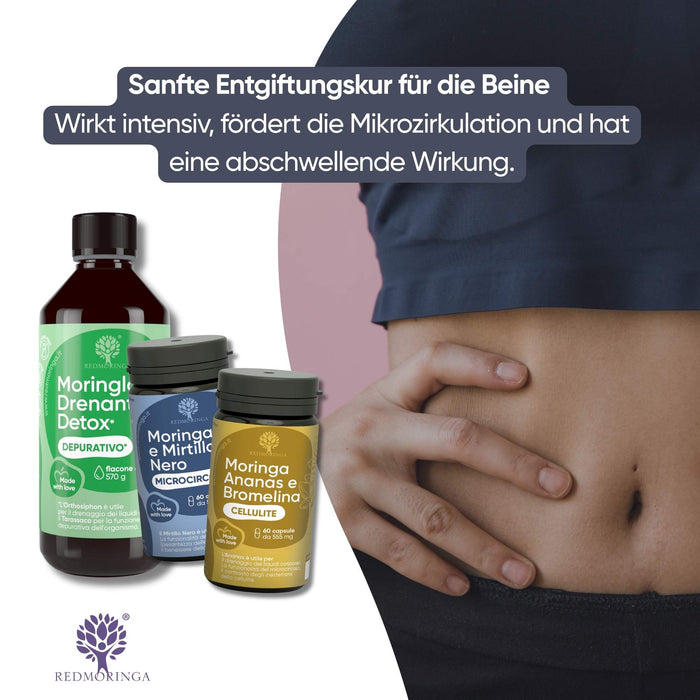 Natürliche Behandlung für leichte Beine mit Moringa und Bromelain – RedMoringa