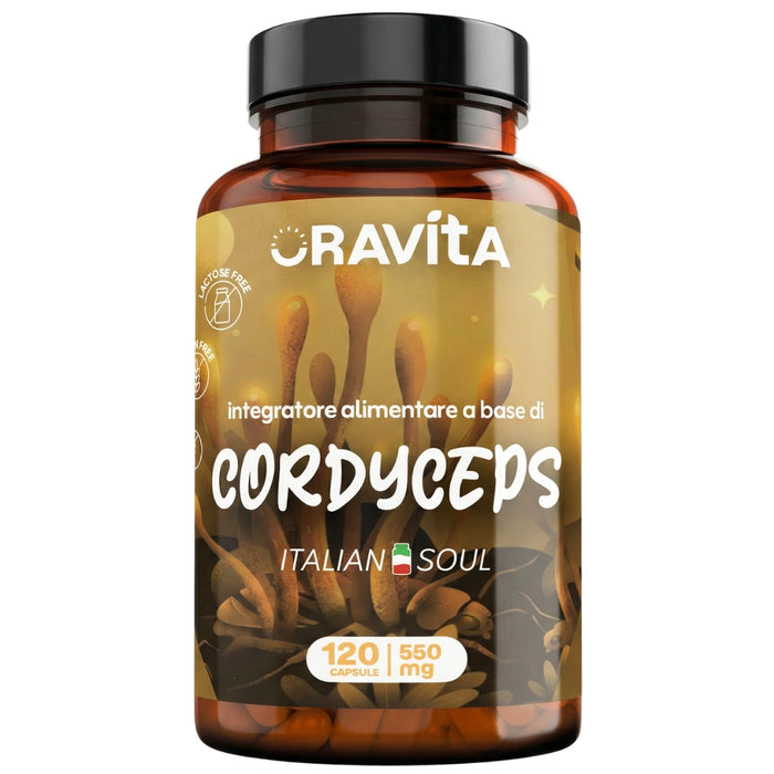 Cordyceps Kapseln 120 à 550mg – natürliches Nahrungsergänzungsmittel ORAVità, titriert auf 40% Polysaccharide