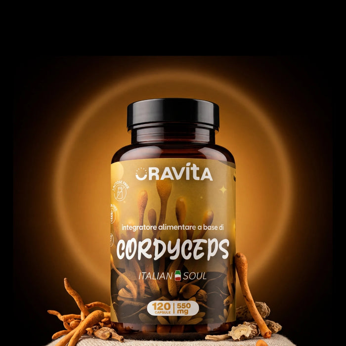 Cordyceps capsule ORAVità 120 da 550mg – estratto titolato 40% Polisaccaridi con funghi tibetani naturali