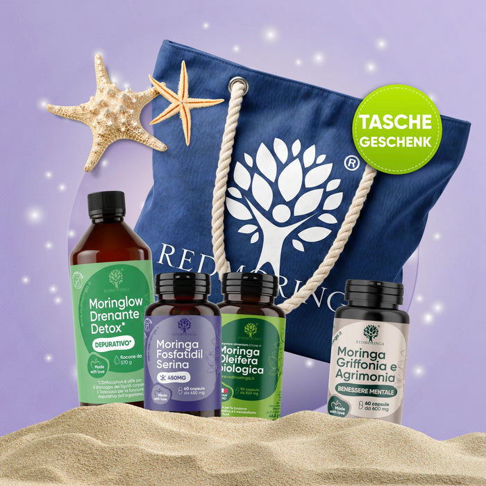 Kit Été Anti-Cortisol | Moringa Bio + Phosphatidylsérine + Benessere Mentale | Stress · Énergie · Équilibre