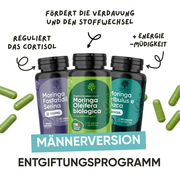 Kit Été Anti-Cortisol | Moringa Bio + Phosphatidylsérine + Benessere Mentale | Stress · Énergie · Équilibre