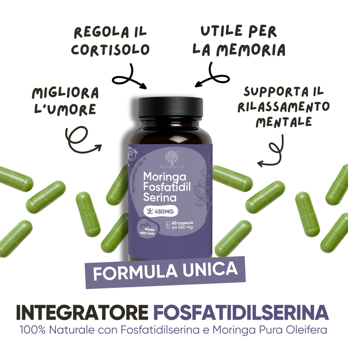 Phosphatidylsérine 450 mg + Moringa | Cortisol, stress