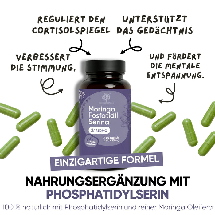 Phosphatidylsérine 450 mg + Moringa | Cortisol, stress
