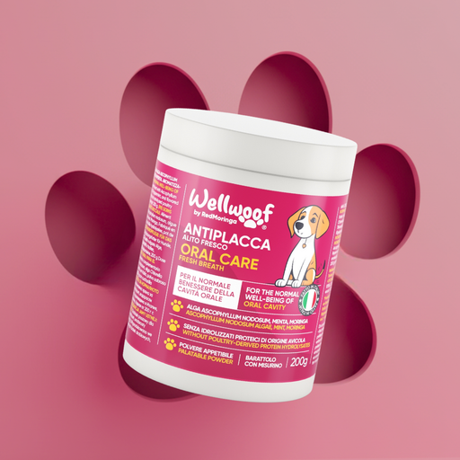 Oral Care WellWoof per cani e gatti, trattamento naturale per igiene orale, alito fresco e gengive sane.