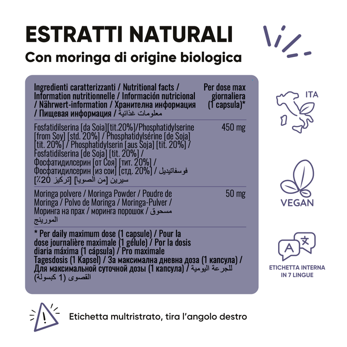Phosphatidylsérine 450 mg + Moringa | Cortisol, stress