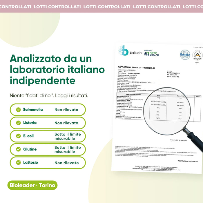 Analyse de laboratoire indépendante : salmonelles, listeria, gluten, lactose
