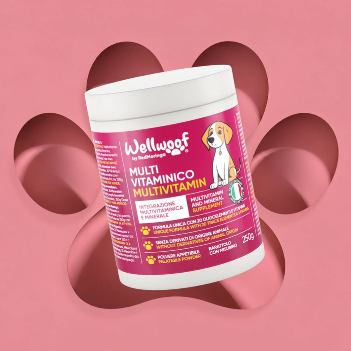 MULTIVIT WellWoof - Complément Multivitaminé Complet pour Chiens | 20 Vitamines & BIO Moringa