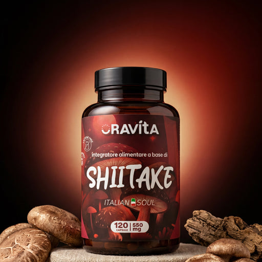 Shiitake capsule ORAVità 120 da 550mg – estratto Lentinano 30% Polisaccaridi con funghi shiitake freschi