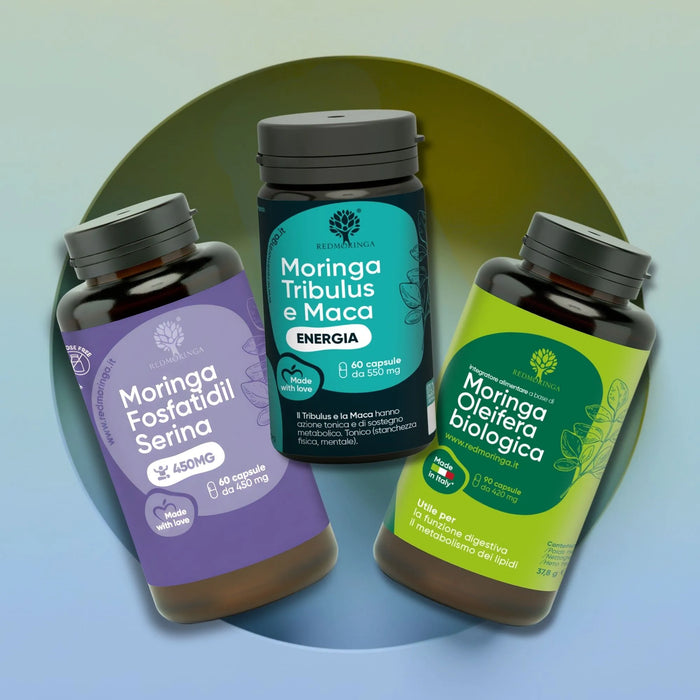 Trattamento Low Cortisolo Uomo – Fosfatidilserina 450mg, Moringa Bio e Tribulus Terrestris Maca