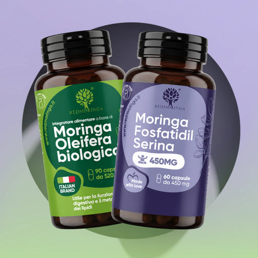 Cure Low Cortisol RedMoringa : flacons de Moringa oleifera bio et Moringa Phosphatidylsérine 450 mg