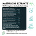 Nährwertangaben für das Männer-Supplement von RedMoringa. Eine Tagesdosis (2 Kapseln) enthält 670 mg Moringa, 180 mg Tribulus-Extrakt (mit 162 mg Saponinen), 31,2 mg Maca und 31,2 mg Bockshornklee.